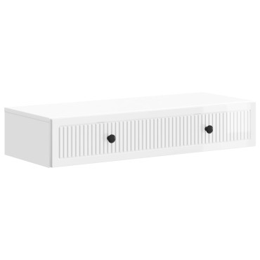 vidaXL Τραπεζάκι Τοίχου Γυαλιστερό Λευκό 87,5x34,5x17cm