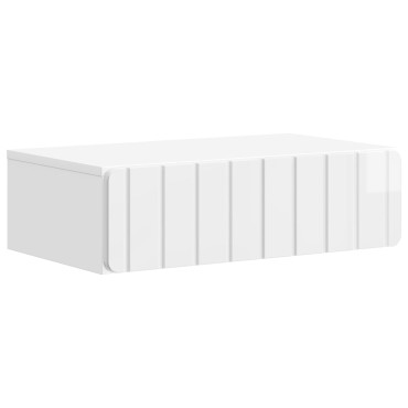 vidaXL Τραπεζάκι Τοίχου Γυαλιστερό Λευκό 59x34,5x17cm