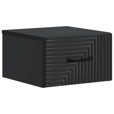 vidaXL Τοίχου Κρεμαστό Κομοδίνο Μαύρο 34,5x33x20cm 1 τεμ.