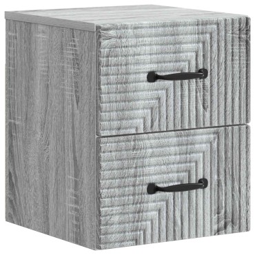 vidaXL Τοίχου Κρεμαστό Κομοδίνο Γκρι Sonoma 34,5x33x40 εκ 1 τεμ.