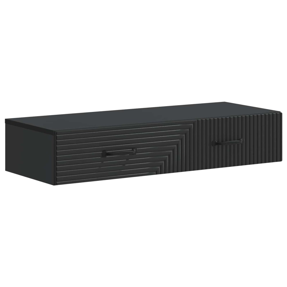 vidaXL Τραπεζάκι Τοίχου 87,5x34,5x17cm Επεξεργασμένο Ξύλο Μαύρο