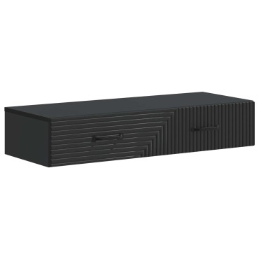 vidaXL Τραπεζάκι Τοίχου 87,5x34,5x17cm Επεξεργασμένο Ξύλο Μαύρο