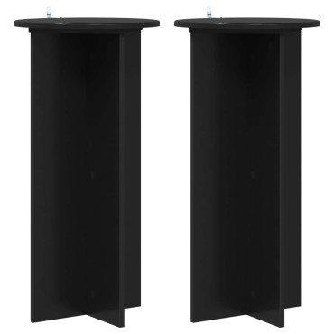 vidaXL Βάση φυτών 2 τμχ. Μαύρο 40 x 40 x 80 cm Επεξεργασμένο Ξύλο