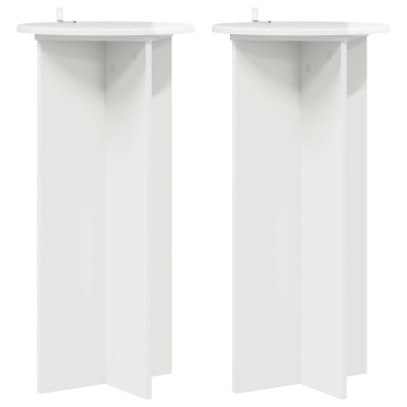 vidaXL Βάση φυτών 2 τμχ. Γυαλιστερό Λευκό 40 x 40 x 80 cm