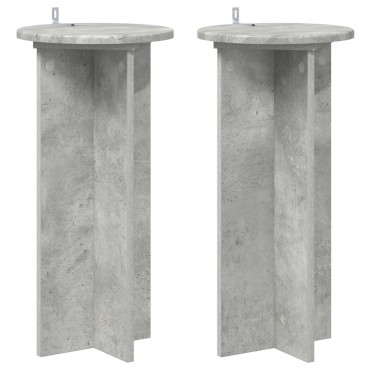 vidaXL Βάση φυτών 2 τμχ. Γκρι Σκυροδέματος 29,5 x 29,5 x 60 εκ.