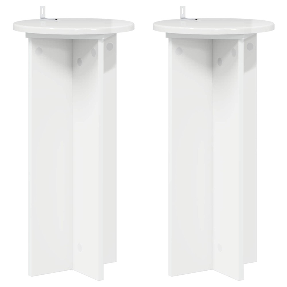 vidaXL Βάση φυτών 2 τμχ. Γυαλιστερό Λευκό 29,5 x 29,5 x 60 εκ.
