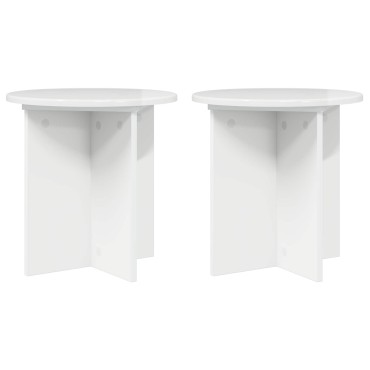 vidaXL Βάση φυτών 2 τμχ. Γυαλιστερό Λευκό 40 x 40 x 40 cm