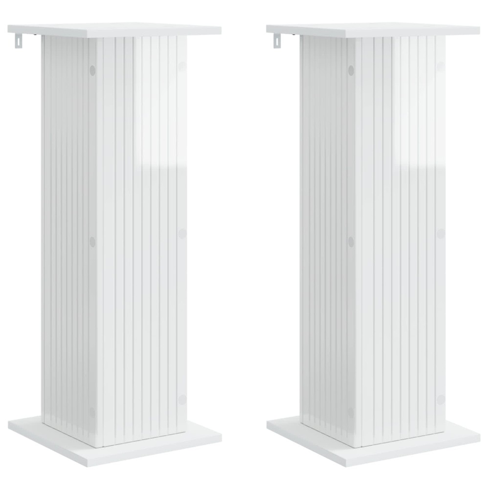 vidaXL Βάση φυτών 2 τμχ. Γυαλιστερό Λευκό 30,5 x 30 x 80,5 εκ