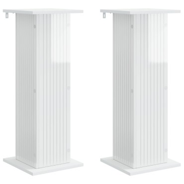 vidaXL Βάση φυτών 2 τμχ. Γυαλιστερό Λευκό 30,5 x 30 x 80,5 εκ