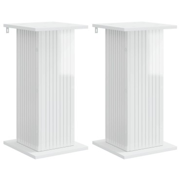 vidaXL Βάση φυτών 2 τμχ. Γυαλιστερό Λευκό 30,5 x 30 x 60,5 εκ