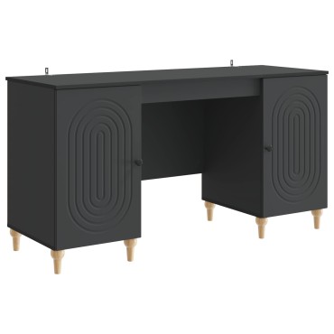 vidaXL Γραφείο Μαύρο 142,5x50x75cm Επεξεργασμένο Ξύλο 1 τεμ.