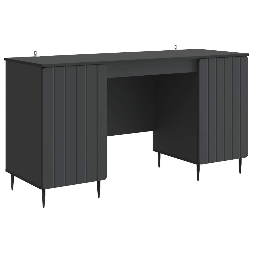 vidaXL Γραφείο με ράφι Μαύρο 142,5x50x75cm Επεξεργασμένο Ξύλο 1 τεμ.