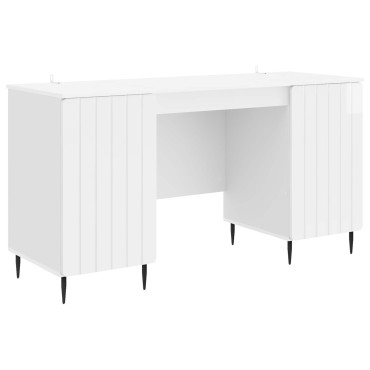 vidaXL Γραφείο Γυαλιστερό Λευκό 142,5x50x75cm Επεξεργασμένο Ξύλο 1 τεμ.