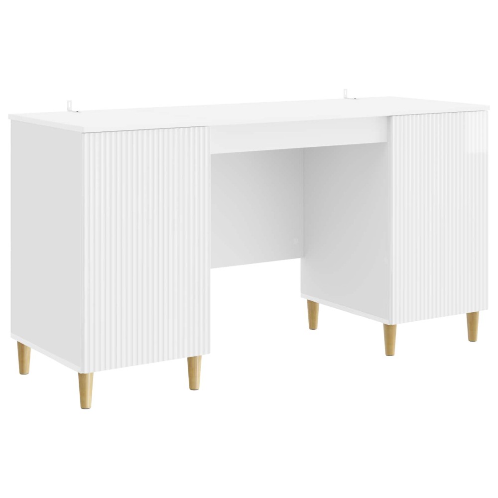 vidaXL Γραφείο Γυαλιστερό Λευκό 142,5x50x75cm Επεξεργασμένο Ξύλο 1 τεμ.