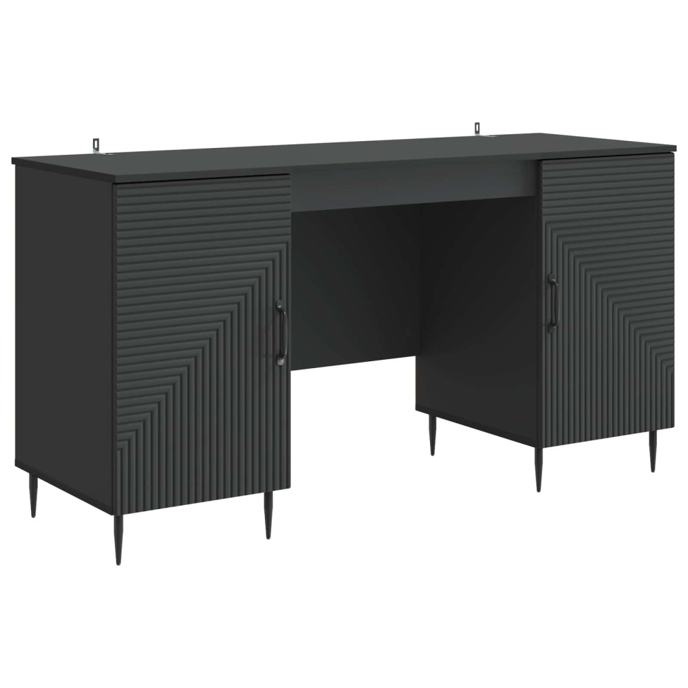 vidaXL Γραφείο με ράφι Μαύρο 142,5x50x75cm Επεξεργασμένο Ξύλο 1 τεμ.