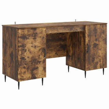 vidaXL Γραφείο με ράφι Καπνισμένο Ξύλο Δρυός 142,5x50x75cm 1 τεμ.