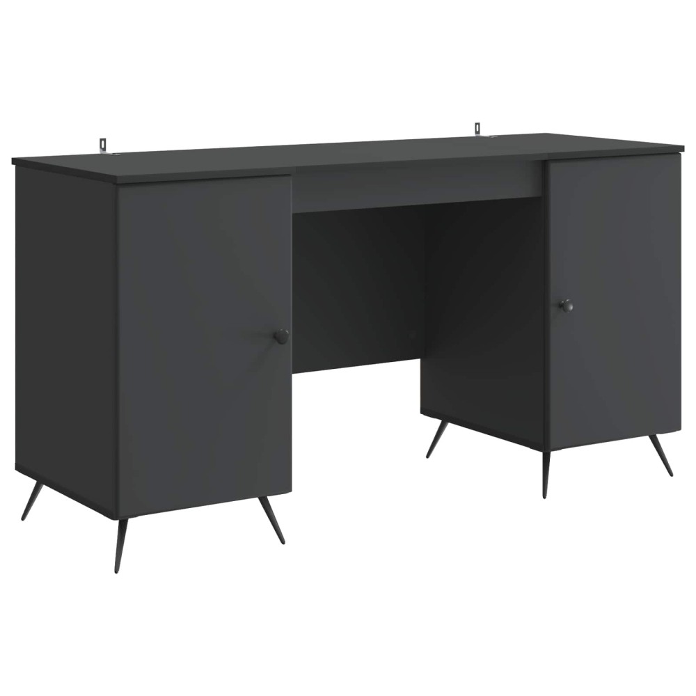 vidaXL Γραφείο με ράφι Μαύρο 142,5x50x75cm Επεξεργασμένο Ξύλο 1 τεμ.