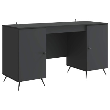 vidaXL Γραφείο με ράφι Μαύρο 142,5x50x75cm Επεξεργασμένο Ξύλο 1 τεμ.
