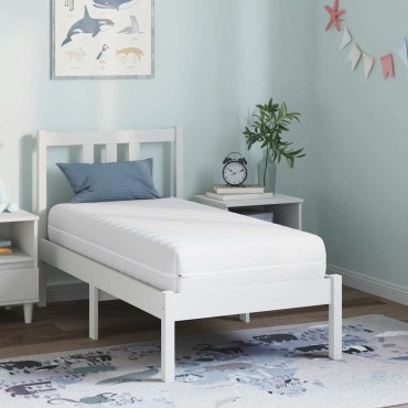vidaXL Στρώμα Λευκός 70x140cm Τσέπες ελατηρίων 1 τεμ. - Μονό