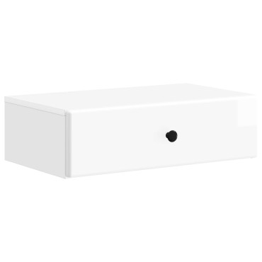 vidaXL Τραπεζάκι Τοίχου Γυαλιστερό Λευκό 59x34,5x17cm