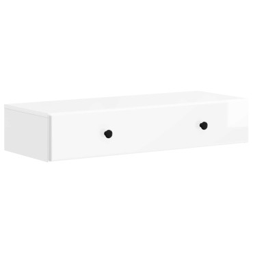 vidaXL Τραπεζάκι Τοίχου Γυαλιστερό Λευκό 87,5x34,5x17cm
