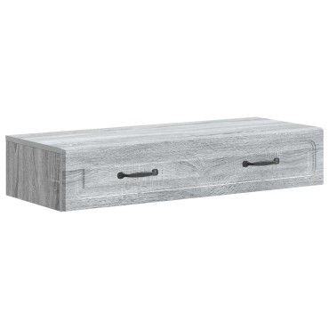 vidaXL Τραπεζάκι Τοίχου Γκρι Sonoma 87,5x34,5x17cm