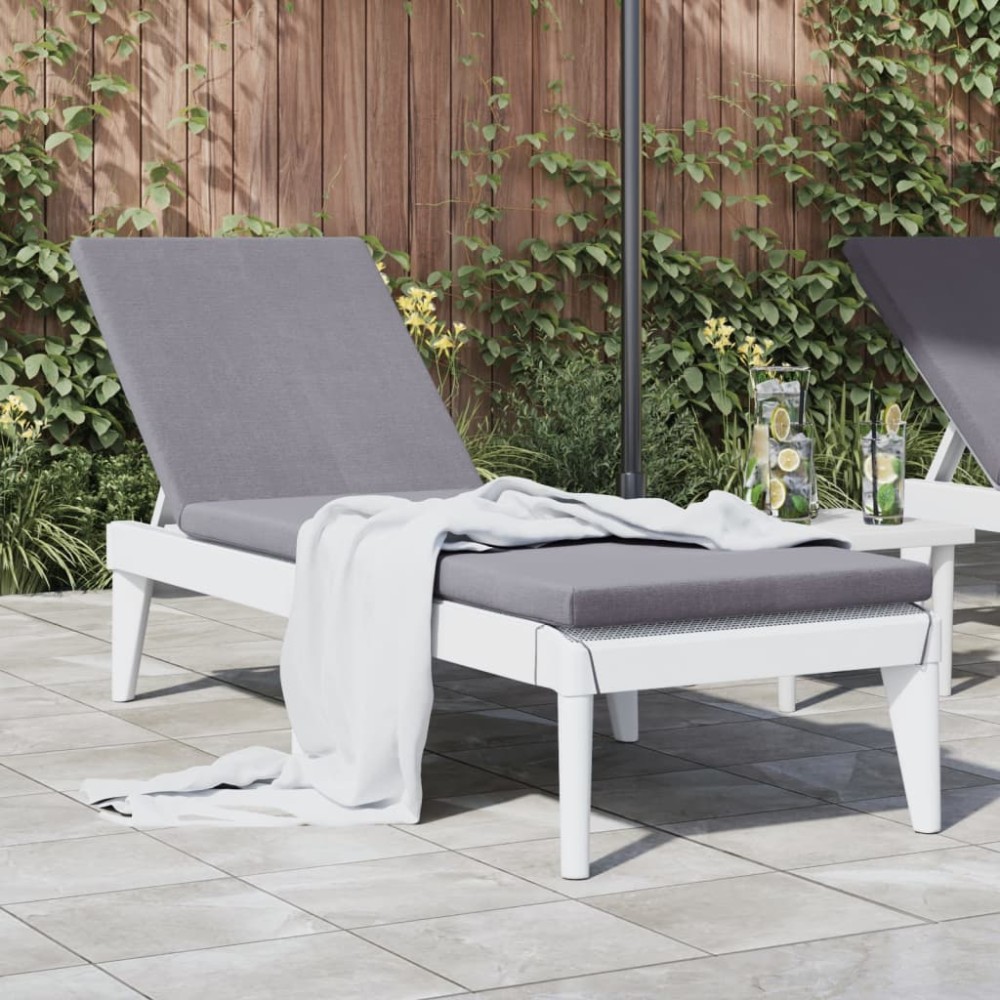 vidaXL Ξαπλώστρα Λευκή 186x60x29 από Πολυπροπυλένιο 118x57x29cm 1 τεμ.