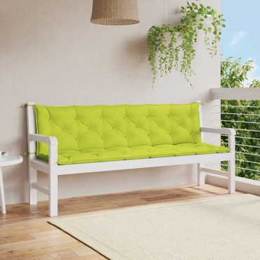 vidaXL Μαξιλάρι Πάγκου Κήπου Αν. Πράσινο 200x(50+50)x7cm Ύφασμα Oxford