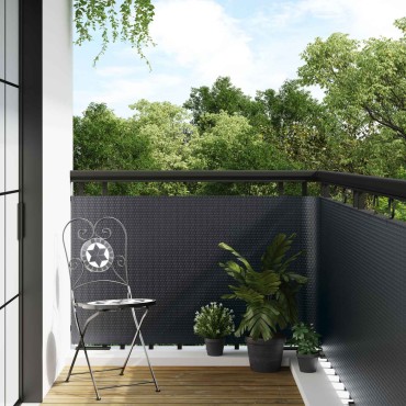 vidaXL Οθόνη Μπαλκονιού Σκούρο Γκρι 1000x80cm συνθετικό ρατάν