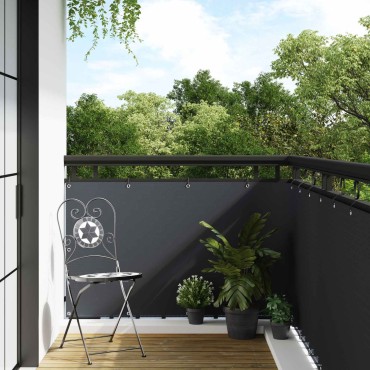 vidaXL Οθόνη Μπαλκονιού με Ενσωμάτωτα Μάτια 600x90cm Ανθρακί