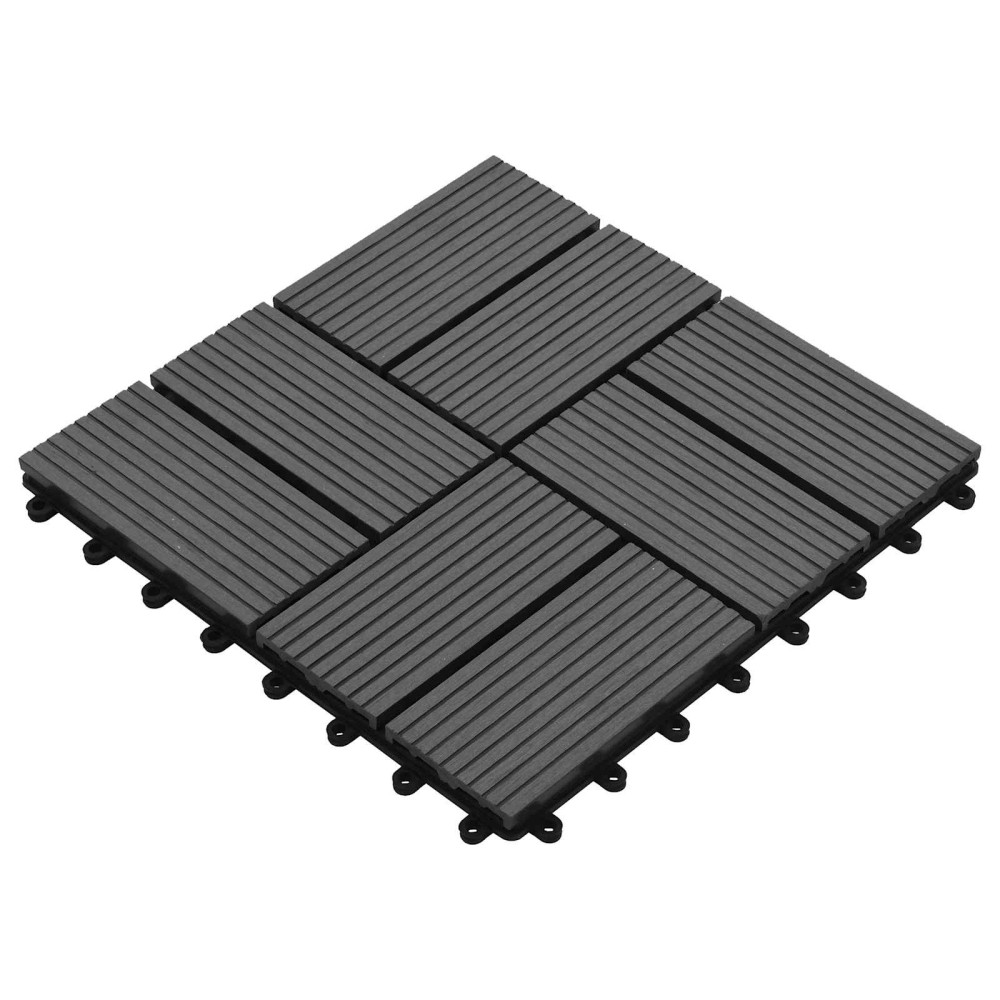 vidaXL Πλάκα Κατασκευής 11 τμχ. Γκρι 30 x 30 cm WPC