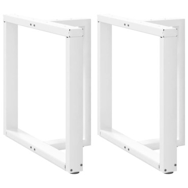 vidaXL Πόδια Τραπεζαρίας σε Σχήμα Τ, 2 τεμ. Λευκά 70x35x(72-73)cm Ατσάλι