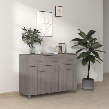 vidaXL Συρταριέρα HAMAR Αν. Γκρι 113x40x80cm Μασίφ Ξύλο Πεύκου 1 τεμ.