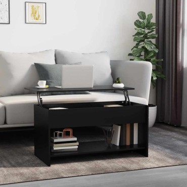 vidaXL Τραπεζάκι Σαλονιού Μαύρο 102x50x52,5cm Επεξεργασμένο Ξύλο 1 τεμ.