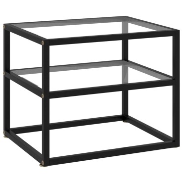 vidaXL Τραπέζι Κονσόλα Διαφανές 50x40x40cm από Ψημένο Γυαλί 1 τεμ.