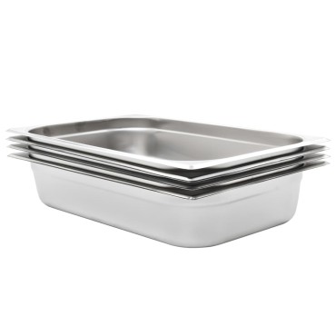 vidaXL Λεκάνες Gastronorm 4 τεμ. GN 1/1 100 χιλ. από Ανοξείδωτο Ατσάλι
