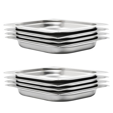 vidaXL Λεκάνες Gastronorm 8 τεμ. GN 1/2 40 χιλ. από Ανοξείδωτο Ατσάλι