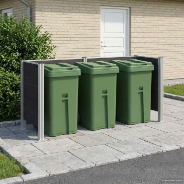 vidaXL Φράχτης Σκουπιδιών Γκρι 237 x 85 x 115 εκ Αλουμίνιο και WPC