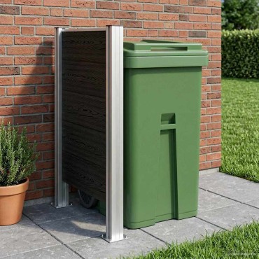 vidaXL Φράχτης Σκουπιδιών Γκρι 85 x 12 x 115 εκ Αλουμίνιο και WPC