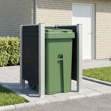 vidaXL Φράχτης Σκουπιδιών Γκρι 85 x 85 x 115 cm Αλουμίνιο και WPC