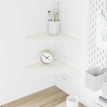vidaXL Floating Ράφι Γωνίας Γωνιακή βάση 2 τεμ. Λευκός 24x24x2 εκ