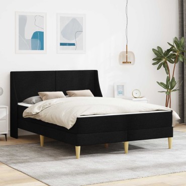 vidaXL Σκελετός κρεβατιού με στρώμα Μαύρο 160x200cm Πολυεστέρας