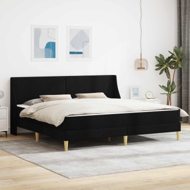 vidaXL Σκελετός κρεβατιού με στρώμα Μαύρο 180x200cm Πολυεστέρας