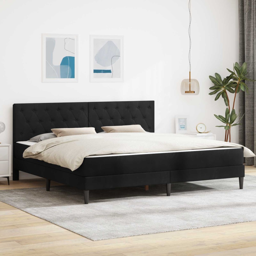 vidaXL Σκελετός κρεβατιού με στρώμα Μαύρο 180 x 200 cm Βελούδο