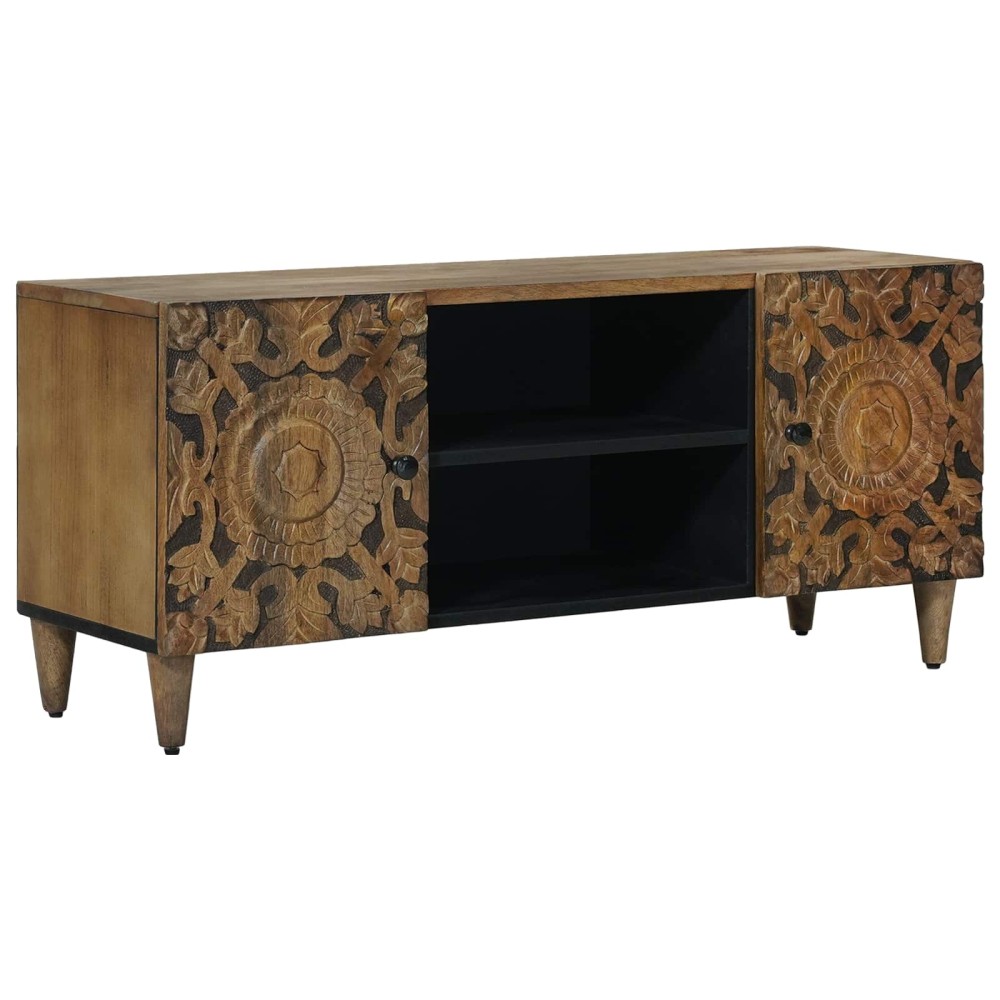 vidaXL Ντουλάπι TV Καφέ 105x33x46cm Στερεό ξύλο μάνγκο 1 τεμ.