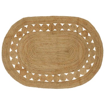 vidaXL Χαλιά χώρου Φυσικό 122x183cm Γιούτα