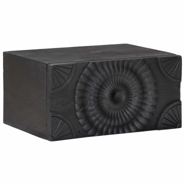 vidaXL Χειροποίητο Κομοδίνο Μαύρο 40x30x20cm Στερεό ξύλο μάνγκο 1 τεμ.