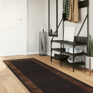 vidaXL Χαλί Runner MARSA Μαύρο 100x350cm Πολυέστερ και PVC