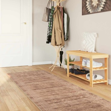 vidaXL Χαλί Runner MARSA Λευκό 100x350cm Πολυέστερ και PVC