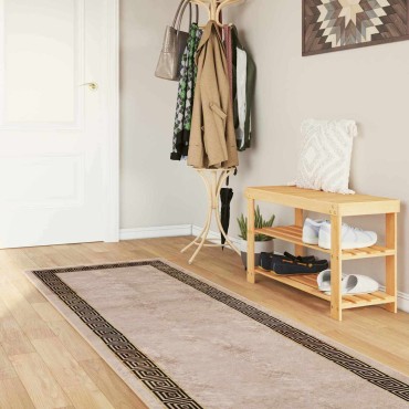 vidaXL Χαλί Runner MARSA Μαύρο 80x450cm Πολυέστερ και PVC